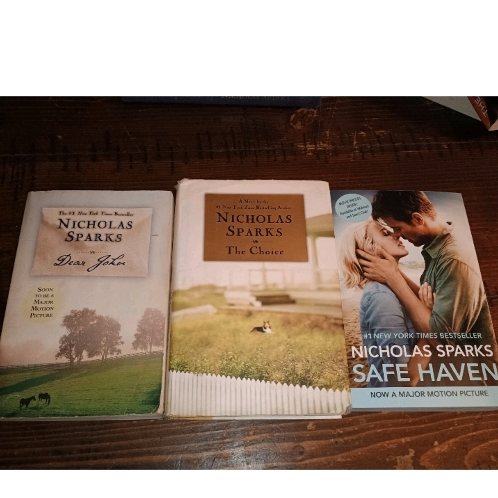 3 Nicolas Sparks Book Set - 2 Paperback 1 Hard Over